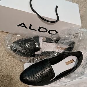 Aldo snake print flats- Black